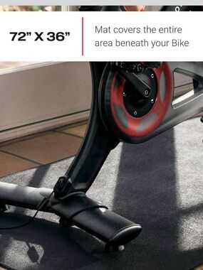 Peloton Bike Mat, Exercise Equipment Floor Protector, Black, 72" x 36"